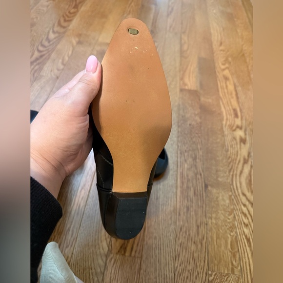 Durango Black Leather Slouch Boots Womens 6.5 M Western Wear Silver Tips buckle - Picture 11 of 16